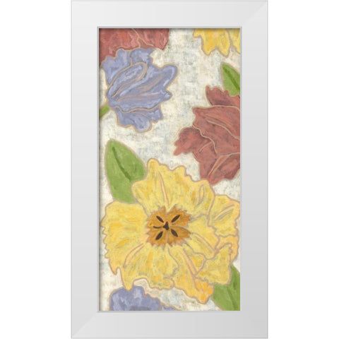 Confetti Poppies I White Modern Wood Framed Art Print by Deans, Karen