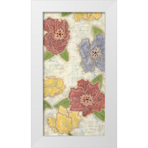 Confetti Poppies III White Modern Wood Framed Art Print by Deans, Karen