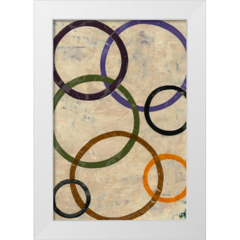 Round-n-Round II White Modern Wood Framed Art Print by Avondet, Natalie