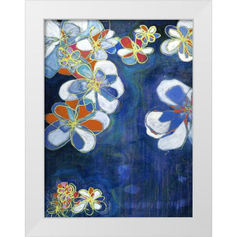 Night Blooms I White Modern Wood Framed Art Print by Fuchs, Jodi
