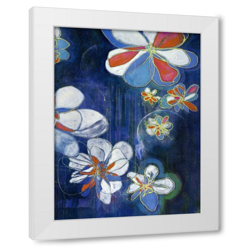 Night Blooms II White Modern Wood Framed Art Print by Fuchs, Jodi