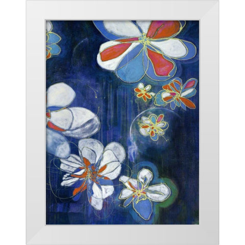 Night Blooms II White Modern Wood Framed Art Print by Fuchs, Jodi