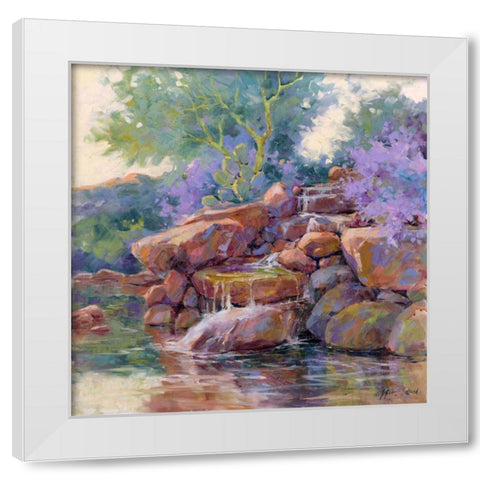 Desert Stream White Modern Wood Framed Art Print by Pollard, Julie G.