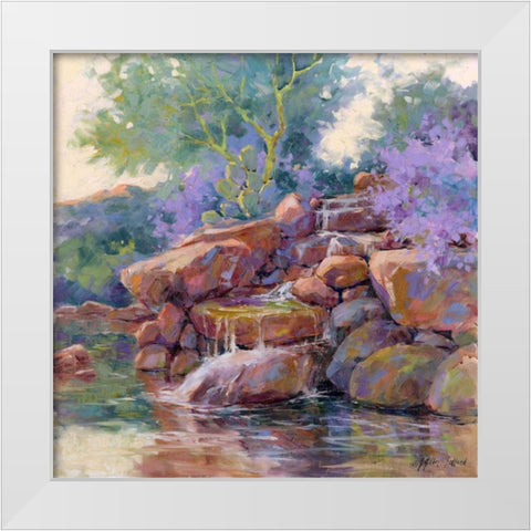 Desert Stream White Modern Wood Framed Art Print by Pollard, Julie G.