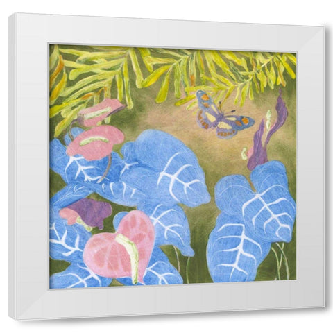 Tropical Monotype VI White Modern Wood Framed Art Print by Roth, Carolyn