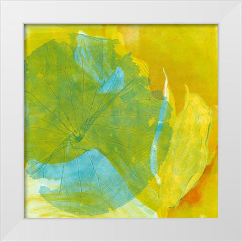 Lotus Monotype I White Modern Wood Framed Art Print by Roth, Carolyn