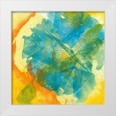 Lotus Monotype II White Modern Wood Framed Art Print by Roth, Carolyn