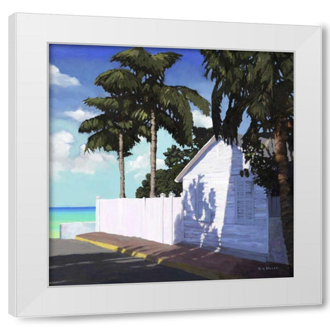Conch Republic V White Modern Wood Framed Art Print by Novak, Rick