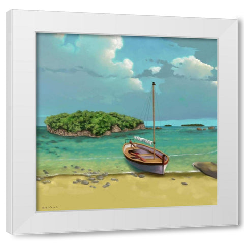 Sailing Serenity I White Modern Wood Framed Art Print by Novak, Rick