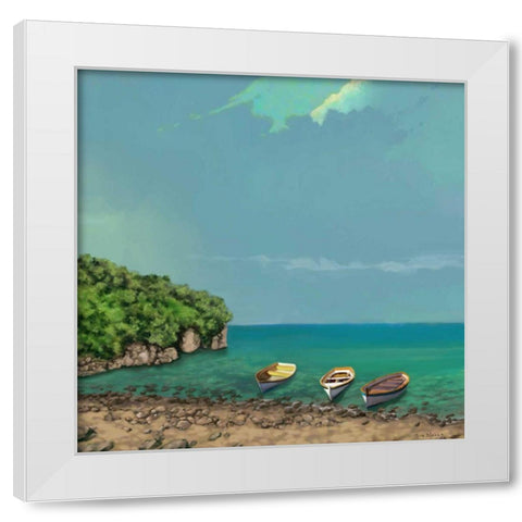 Sailing Serenity II White Modern Wood Framed Art Print by Novak, Rick