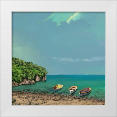 Sailing Serenity II White Modern Wood Framed Art Print by Novak, Rick