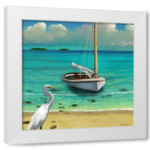 Sailing Serenity IV White Modern Wood Framed Art Print by Novak, Rick