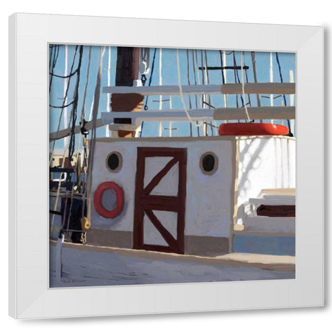 Sailing Serenity V White Modern Wood Framed Art Print by Novak, Rick