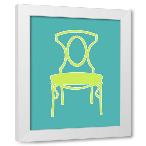 Graphic Chair I White Modern Wood Framed Art Print by Zarris, Chariklia