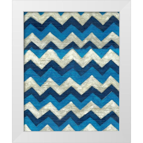 Silk Road Ikat IV White Modern Wood Framed Art Print by Zarris, Chariklia