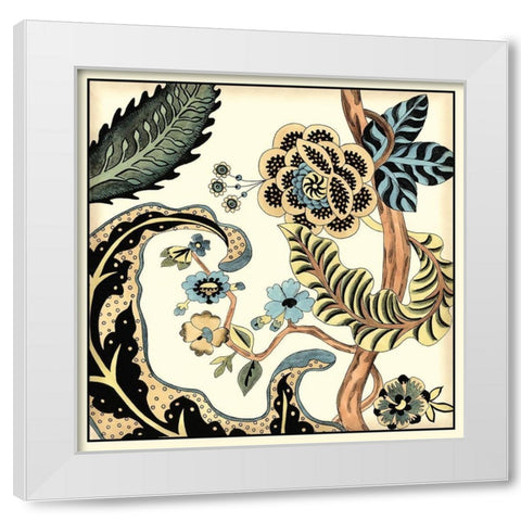 Jacobean Tile I White Modern Wood Framed Art Print by Zarris, Chariklia