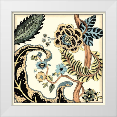 Jacobean Tile I White Modern Wood Framed Art Print by Zarris, Chariklia