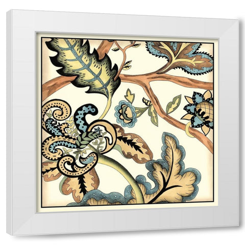 Jacobean Tile II White Modern Wood Framed Art Print by Zarris, Chariklia