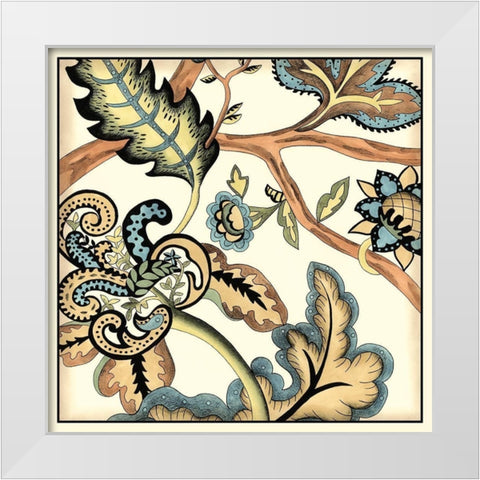 Jacobean Tile II White Modern Wood Framed Art Print by Zarris, Chariklia