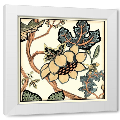 Jacobean Tile IV White Modern Wood Framed Art Print by Zarris, Chariklia