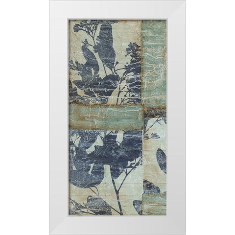 Indigo Branches I White Modern Wood Framed Art Print by Goldberger, Jennifer