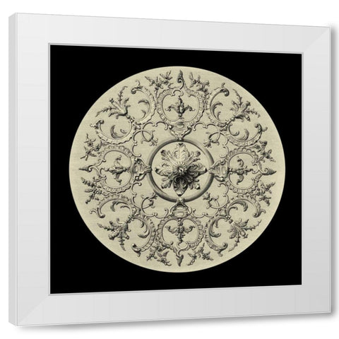 Black and Tan Medallion II White Modern Wood Framed Art Print by Vision Studio
