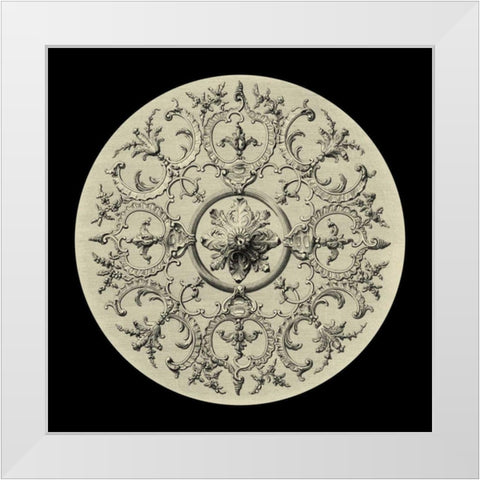 Black and Tan Medallion II White Modern Wood Framed Art Print by Vision Studio