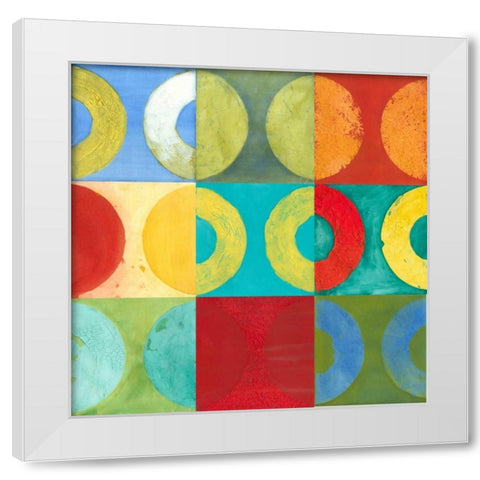 Round About II White Modern Wood Framed Art Print by Meagher, Megan