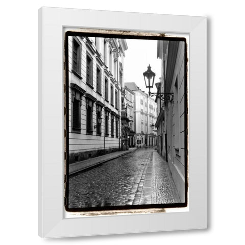 The Streets of Prague III White Modern Wood Framed Art Print by DeNardo, Laura