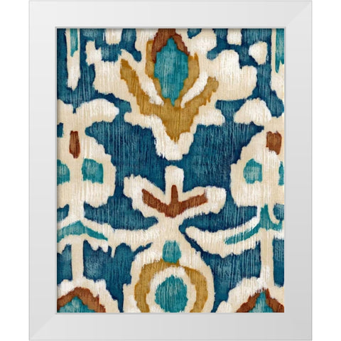 Ocean Ikat I White Modern Wood Framed Art Print by Zarris, Chariklia