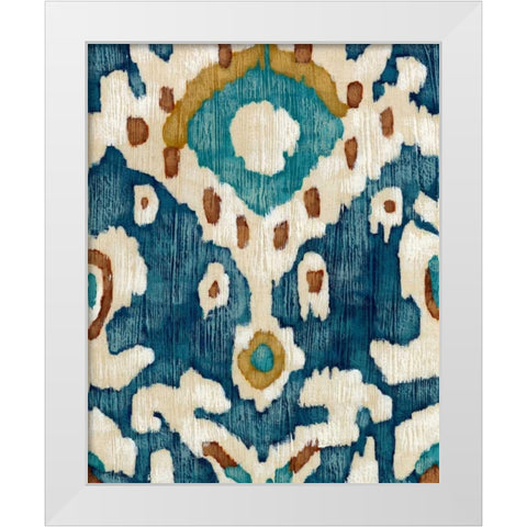 Ocean Ikat II White Modern Wood Framed Art Print by Zarris, Chariklia