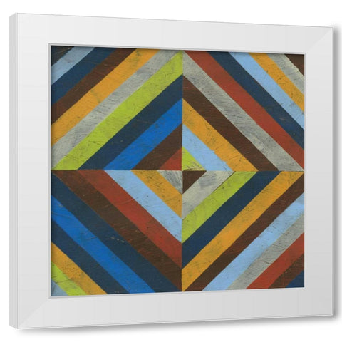 Converge II White Modern Wood Framed Art Print by Vess, June Erica