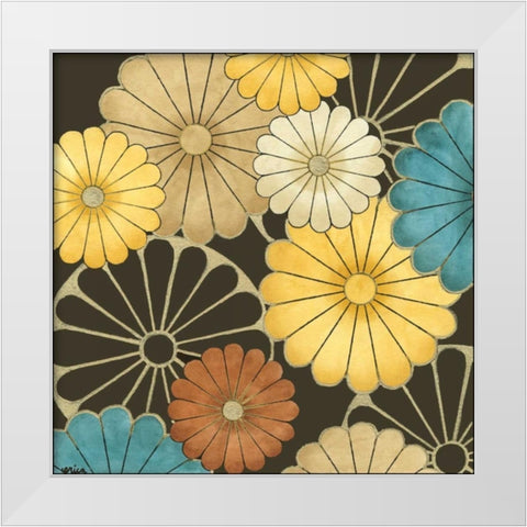 Floral Confetti I White Modern Wood Framed Art Print by Vess, June Erica