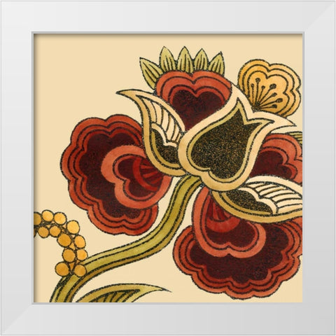 Paprika Floral I White Modern Wood Framed Art Print by Vess, June Erica