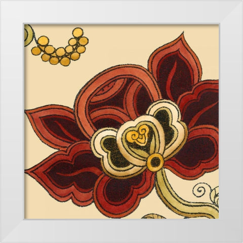Paprika Floral II White Modern Wood Framed Art Print by Vess, June Erica