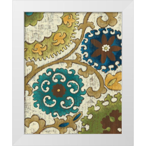 Suzani Song VI White Modern Wood Framed Art Print by Zarris, Chariklia