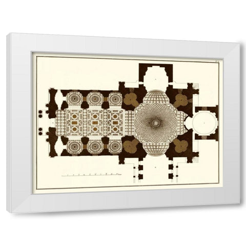 French Marquetry II White Modern Wood Framed Art Print by Vision Studio