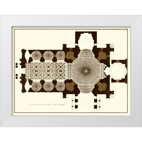 French Marquetry II White Modern Wood Framed Art Print by Vision Studio
