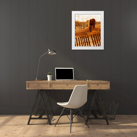 Solitary Light White Modern Wood Framed Art Print by PHBurchett