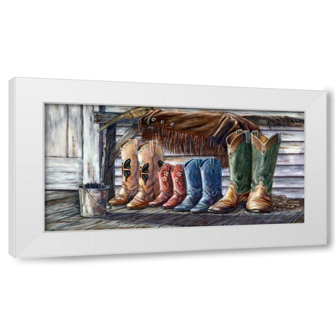 Family White Modern Wood Framed Art Print by Mock, Carolyn