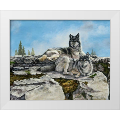 Mountain Morning White Modern Wood Framed Art Print by Mock, Carolyn