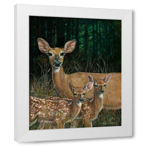On Alert White Modern Wood Framed Art Print by Mock, Carolyn