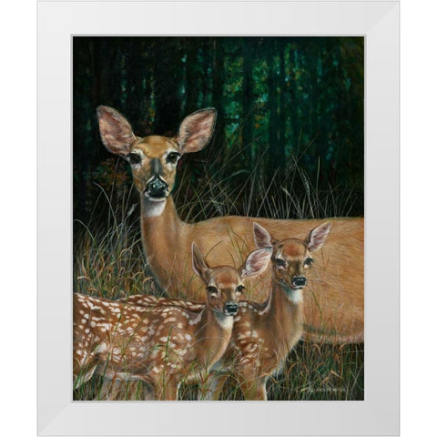 On Alert White Modern Wood Framed Art Print by Mock, Carolyn