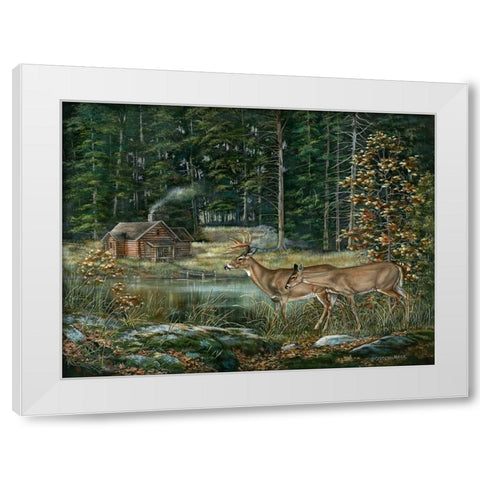 Twilight Sighting White Modern Wood Framed Art Print by Mock, Carolyn