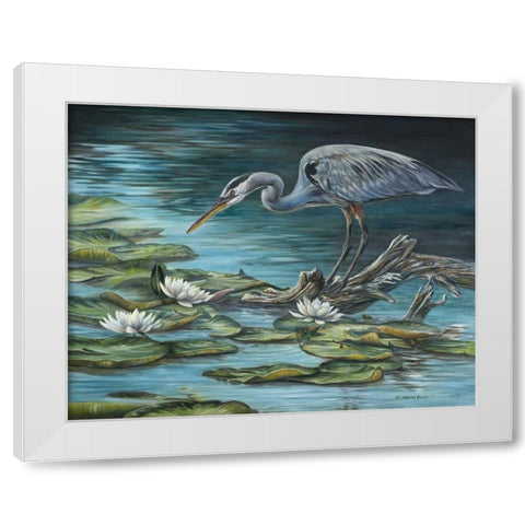 Heron Haven White Modern Wood Framed Art Print by Mock, Carolyn
