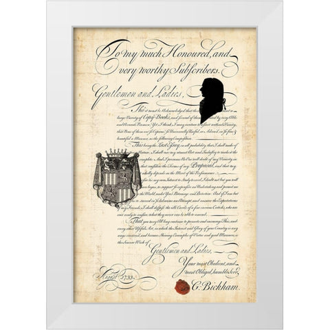 Bickhams Proposal White Modern Wood Framed Art Print by Vision Studio