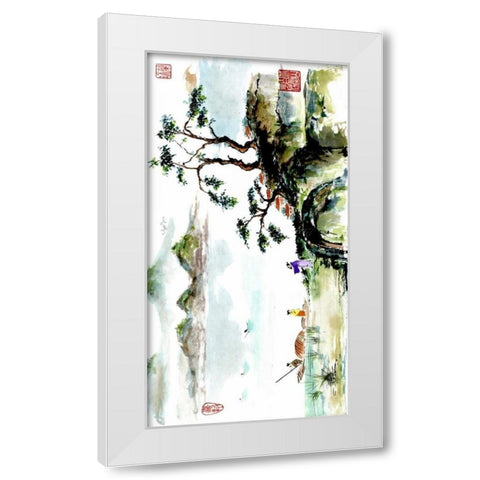 The Greeting White Modern Wood Framed Art Print by Rae, Nan