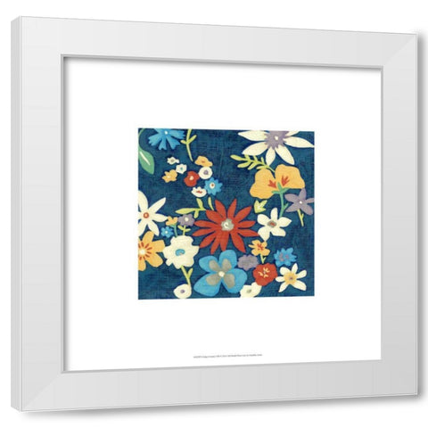 Indigo Garden VIII White Modern Wood Framed Art Print by Zarris, Chariklia