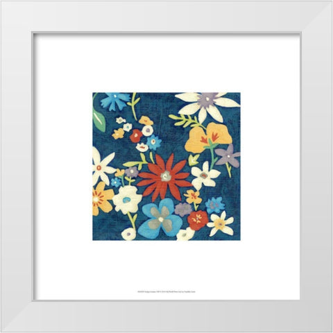 Indigo Garden VIII White Modern Wood Framed Art Print by Zarris, Chariklia