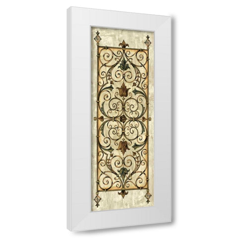 Crackled Verdigirs Panel II White Modern Wood Framed Art Print by Vision Studio
